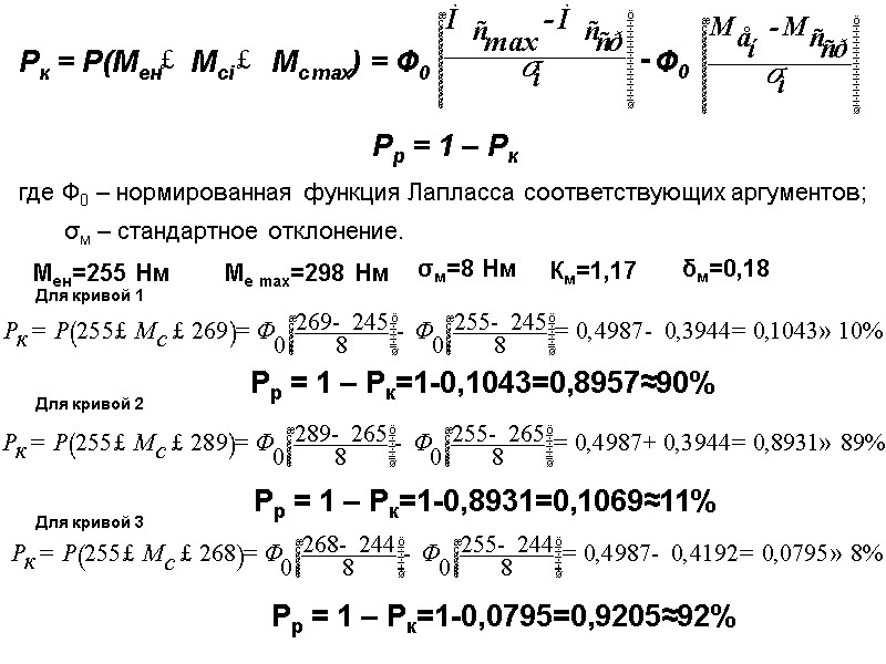 Рк = Р(Мен Мсi  Мс max) = Ф0  Ф0  - 